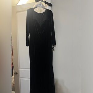 Elegant Black Velvet Gown